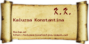 Kaluzsa Konstantina névjegykártya